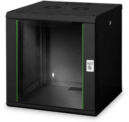 Wall enclosure, (H x W x D) 643 x 600 x 600 mm, IP20, sheet steel, black, DN-19 12U-6/6-SW