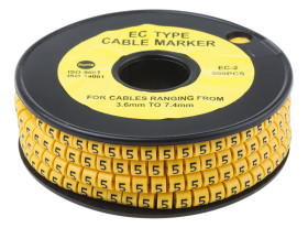 Oznaczniki kabli Wsuwany RS PRO zakres 3.6 → 7.4mm ilość 500