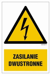 ZNAK - HA017 Zasilanie dwustronne - arkusz 9 naklejek 5 x 7,5 cm FN - Folia samoprzylepna