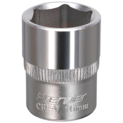 Sealey S3816 Walldrive Socket 16mm 3/8"sq Drive