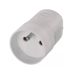 Gniazdo wtyczkowe przenośne z uziemieniem IP20 250V 16 A białe 24006