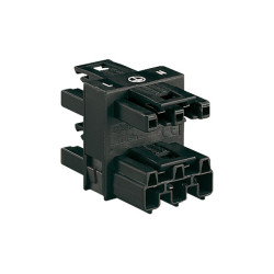 WAGO 770-607 3 Pole 10mm Distribution Connector 1 Plug &#x2B; 3 Socket Black