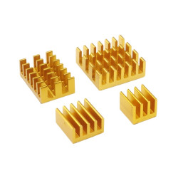 Zestaw aluminiowych radiatorów do Raspberry Pi 4B, złote - 4 szt.