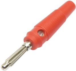 Wtyk bananowy z gniazdem AL2311A czerwony