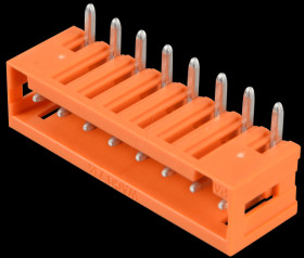 734-268 Print pin header, mini, RM 3.81, angled, 8-pin