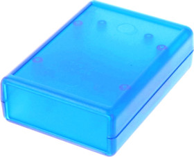 ABS device enclosure, (L x W x H) 91 x 66 x 28 mm, blue/transparent, IP54, 1593LTBU