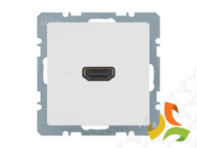 BERKER Q.1/Q.3/Q.7 Gniazdo HDMI multimedialne z przyłączem 90° biały aksamit 3315436089 HAGER