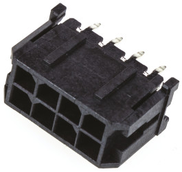 Wtyk PCB 8-pinowe raster: 3.0mm 2-rzędowe Molex Przewlekany 5.0A 250.0 V.