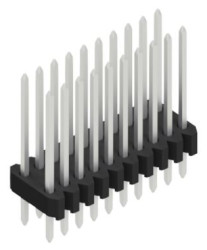 Pin header, 20 pole, pitch 1.27 mm, straight, black, 10061369