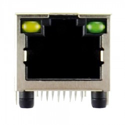 Gniazdo RJ45 8p8c poziome ekranowane z diodami 8 pin