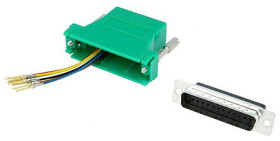 Adapter D-sub z typu D-Sub z 25 stykami na rodzaj Żeński z rodzaju Żeński na typ RJ45