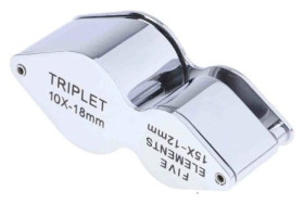 Szkło powiększające, typ: Lupa z dwiema soczewkami, powiększenie: 10X, śr.: 12mm