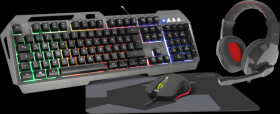 SL-670305-BK Gaming set, USB, RGB, black, gaming, DE