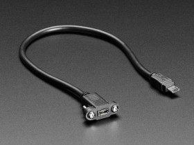 Adafruit Panel Mount Extension USB Cable - Micro B Male to Micro B Female