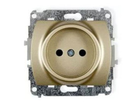 TREND Gniazdo pojedyncze bez uziemienia (przesłony torów prądowych) złoty 6GP-1p KARLIK