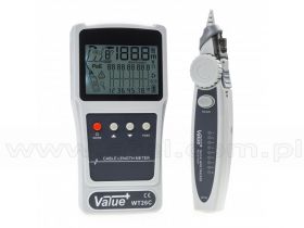 WT26C, Tester okablowania RJ-45, RJ-11 z cyfrowym szukaczem par, LCD