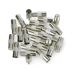 Przejściówka wtyk antenowy TV-gniazdo F - 25szt.