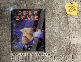 Vintage Looking Amiga Game Deep Space - Psygnosis Box Artwork Metal Sign [665]