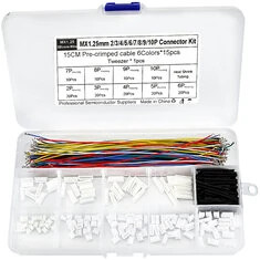 Zestaw złączek MX1.25MM z wstępnie zaciśniętymi drutami silikonowymi 15CM przewód wysokotemperaturowy 2P do 10P akcesoria elektr