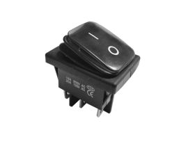 Włącznik kołyskowy KCD4-B 16A 250V podwójny on-on czarny hermetyczny IP65