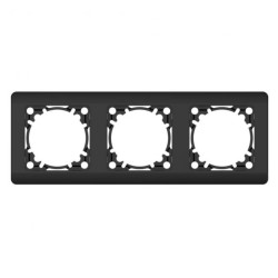 Ramka potrójna, Silva, czarna / 46429