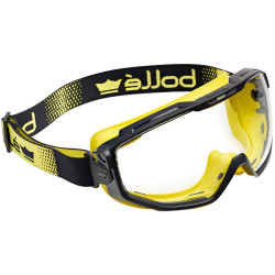 Bolle Safety UNIVGN10W Yellow Vented Universal Goggles - PLATINUM&#xAE; Clear