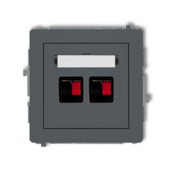 DECO Gniazdo głośnikowe podwójny grafitowy mat 28DGG-2