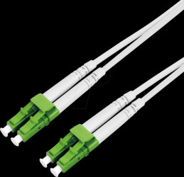 21158630 LWL patch cable, LC duplex, OS2, 9/125 µm, steel-armoured, white