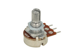 Potencjometr; osiowy; jednoobrotowy; mono; WH148-1A-2 15V B50K z blokadą; 50kohm; liniowa; 20%; 0,125W; oś fi 6,00mm; 15mm; meta