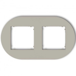 MINI Ramka uniwersalna podwójna okrągła z tworzywa taupe 60MRTO-2