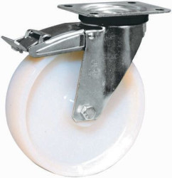 Koło samonastawne średnica kabla 125mm Płyta LAG 200kg wysokość całkowita 160mm