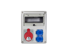 Rozdzielnica budowlana RB 8M gniazda 1x32A/5 2x250V IP44 R-BOX240 B.1802 PAWBOL