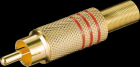 11616 RCA plug, color coding red, contacts gold plated