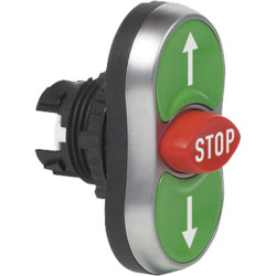 BACO BA223987 L61BA22 Triple Head Pushbutton Chrome Green/Red