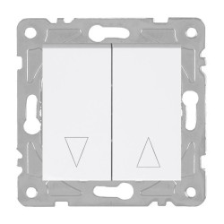 Włącznik żaluzjowy / roletowy, montaż podtynkowy, kolor biały QUAD Electromalt, QAD1030W