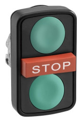 Przycisk ziel. kryty/czerw. kryty dwuklawiszowy O22 bez ozn. ZB4BA73407