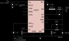42V, 6A Synchronous Step-Down Regulator with Current Sense and 3μA Quiescent Current