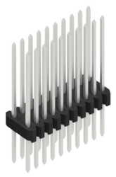 Pin header, 20 pole, pitch 1.27 mm, straight, black, 10061722