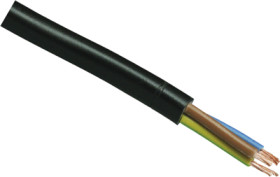 PVC sheathed cable H03VV-F 2 x 0.75 mm², unshielded, black, H03VV-F 2X0,75 SCHWARZ