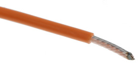 Przewód jednożyłowy linkowy 0.62 mm² Pomarańczowy Alpha Wire PTFE 20 AWG 600 V dł. 30m 19/0,20 mm +200°C MIL-W-16878/4,