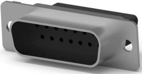 D-Sub plug, 15 pole, standard, unequipped, straight, crimp connection, 205206-3