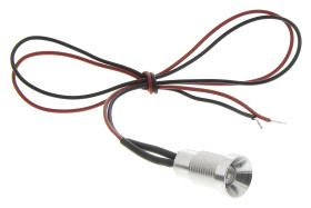 Lampka kontrolna do montażu panelowego, Żółta 8mm Wyprowadzenia Oxley