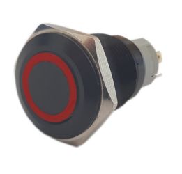 Przycisk wandaloodporny PBWB-16AP bistabilny czerwone podświetlenie 12V