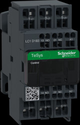 LC1D183P7 Power contactor, TeSys D, 3-pin, 1 NC, 1 NO, 230 V