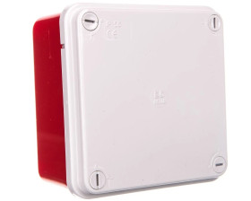 Puszka natynkowa samogasnąca gładka z pokrywą 960 stopni C seria 415A IP56 105x105x55 czerwono-szara EC416C4A /opak. 80/