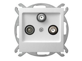 IMPRESJA Gniazdo antenowe RTV-SAT z 2 wyjściami SAT białe GPA-Y2S/m/00 OSPEL