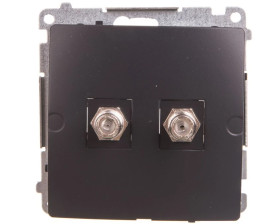 Simon Basic Gniazdo antenowe podwójne typu F grafit matowy BMAF2.01/28