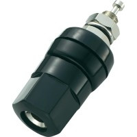 BAN-G-P30B Gniazdo bananowe, laboratoryjne duże 30A - dł. całkowita 40mm - czarne