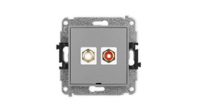 Icon Mechanizm Gniazda Podwójnego Rca, Bez Pola Opisowego (Typu Cinch - Biały...