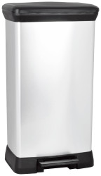 Curver Deco bin metalics 240643 Kosz na śmieci 50 l (S x W x G) 390 x 720 x 290 mm srebrny, czarny 1 szt.